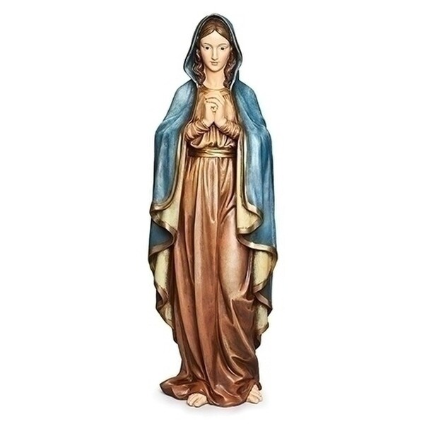 Madonna Praying Virgin Mary Sculpture 37.5" H